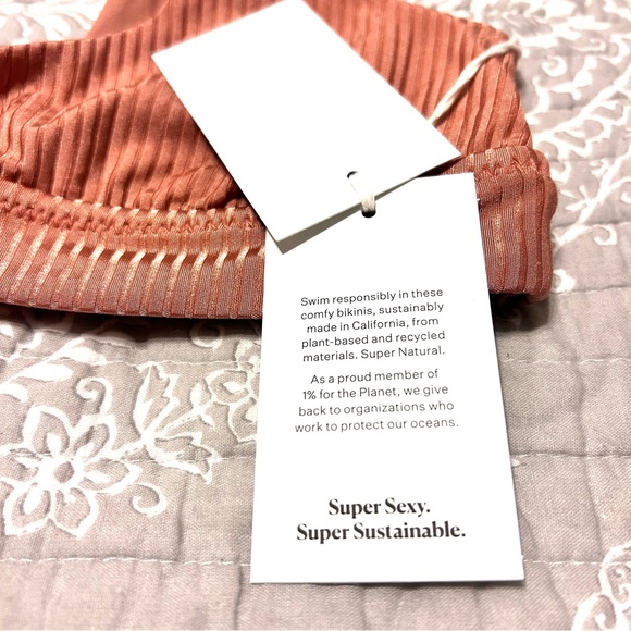 NWT • VITAMIN A • Sienna Tank Ribbed Bikini Top in Pink Sands Shimmer - Picture 5 of 7